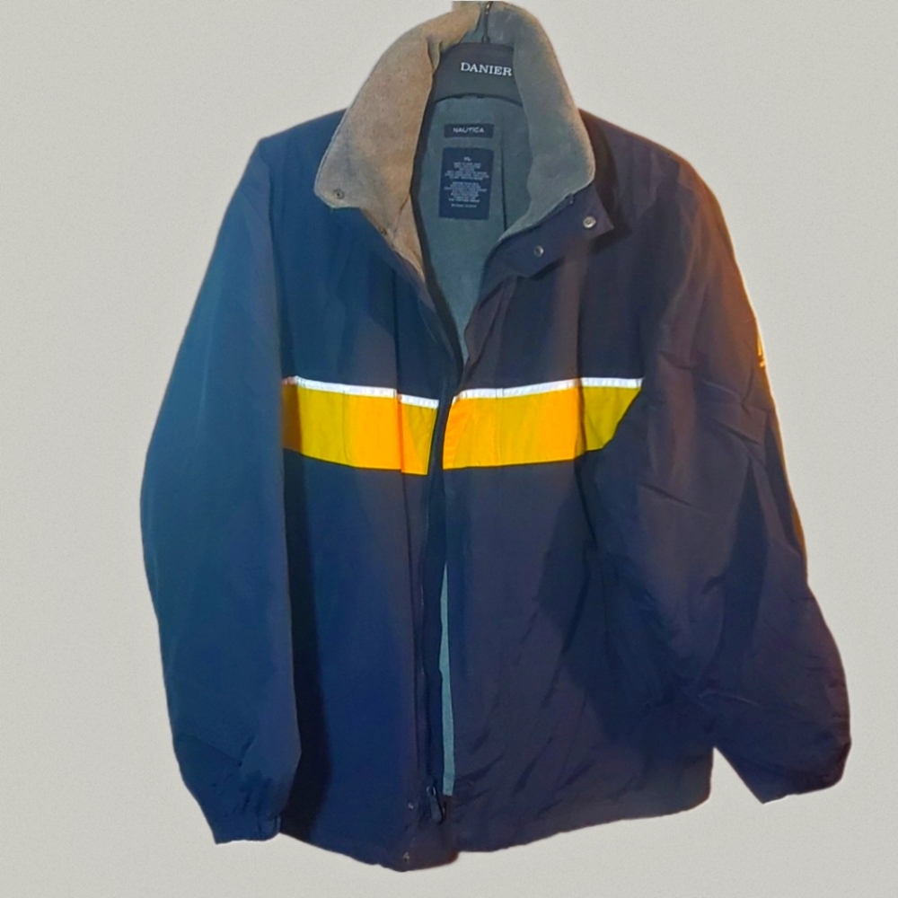 Vintage NAUTICA NS-83  Blue Jacket Fleece Lining Men